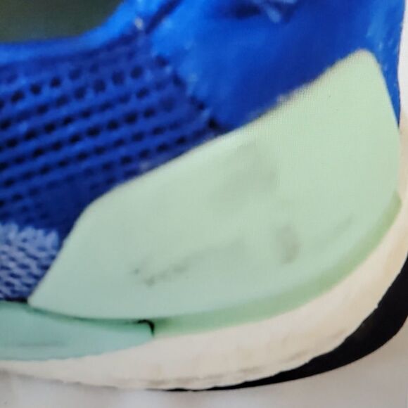 11 ADIDAS SOLAR BOOST Continental Tire Sole blue green fly knit running Shoes - Picture 6 of 13